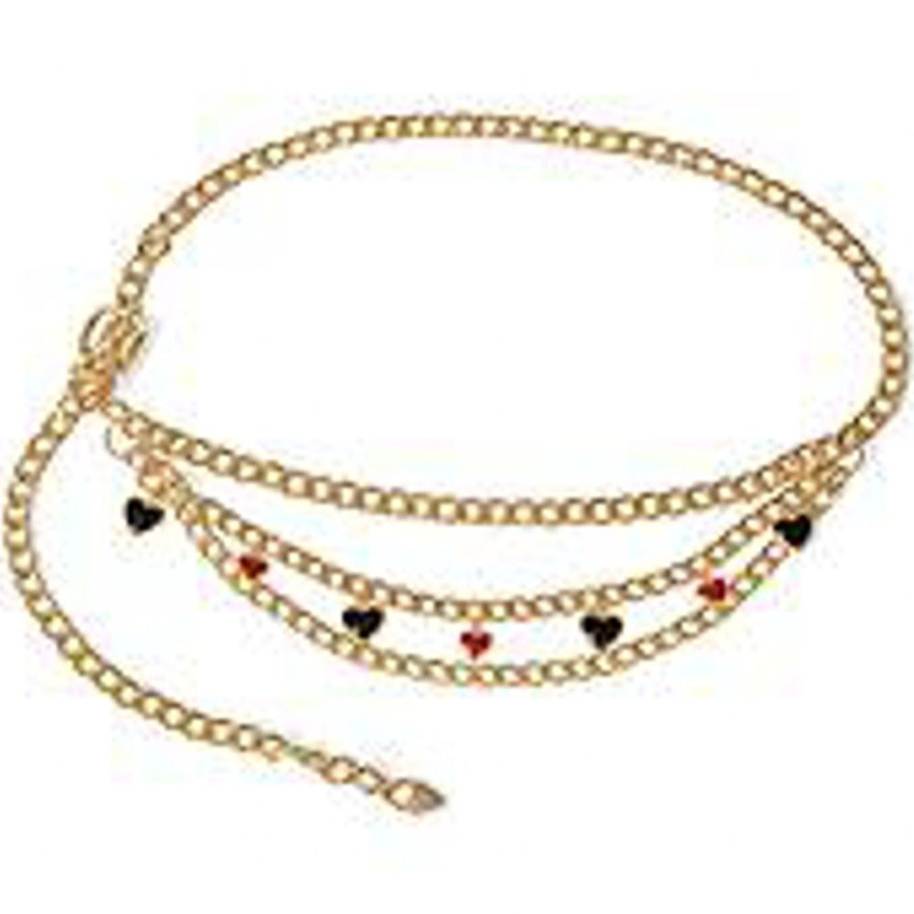 Heart Charm Chain Belt